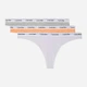 Набор трусиков танга женских хлопковых Calvin Klein 51215209 019(Orange Multi) L 3 шт Оранжевый/Серый/Белый (196807447688) - изображение 1