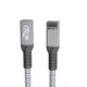 Кабель подовжувач кутовий Г подібний Type-C – Type-C USB 4.0 Gen2 PD 240W Thunderbolt 4 0.2 м Сірий - зображення 11