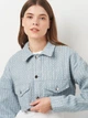 Джинсовая куртка женская H&M 1207363_син M Синяя (KZ2000001530085_KAY2000001530085) - изображение 4