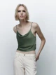 Женская футболка Zara 1165/374 M Хаки (01165374529034) - изображение 1