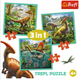 Puzzle Trefl Niezwykły świat dinozaurów 3 w 1 106 elementów (5900511348378) - obraz 2