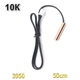 Датчик температури термістор термодатчик Термо Temperature Sensor NTC 3950 10K 50 см металічна головка - изображение 1