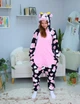 Женская кигуруми взрослая и подростковая Kigurumi Корова Бык С Розовыми Пятнами Черный L 165-175 см (1114) - изображение 1