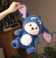 Мягкая игрушка Мишка в костюме Стич 28 см, плюшевый медведик игрушка с капишоном, Синяя - изображение 1