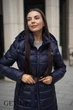Женское зимнее длинное пальто Fodarlloy 2XL темно-синее 11652 - изображение 6