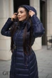 Женское зимнее длинное пальто Fodarlloy 2XL темно-синее 11652 - изображение 9
