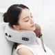 Вибромассажная дорожная подушка, тревел подушка-массажер U-Shaped Massage Pillow, массажная подушка для шеи с USB зарядкой, серый с коричневым - изображение 1