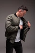 Мужская куртка бомбер зелёная утепленная R.A. 1426 XL - изображение 3