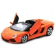 Детская металлическая машинка Lamborghini Aventador Roadster Автопром 68274A Ламборгини с открывающимися дверями багажником звуком светом 18 см оранжевая - изображение 1