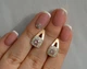 Серебряные серьги Silverstyle с пластинами из золота 032с, цвет камня белый - изображение 9