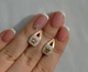 Серебряные серьги Silverstyle с пластинами из золота 032с, цвет камня белый - изображение 11