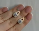 Серебряные серьги Silverstyle с пластинами из золота 032с, цвет камня белый - изображение 12
