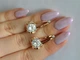 Серебряные серьги Silverstyle с пластинами из золота 010с, цвет камня зеленый - изображение 2