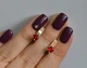 Серебряные серьги Silverstyle с пластинами из золота 045с, цвет камня мистик - изображение 13