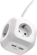 Przedłużacz sieciowy Emos P04219GU kostka 4 gniazda + 2x USB-A 1.9 m Biały (8592920080306) - obraz 1