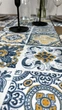 Водовідштовхувальна Доріжка з принтом Вітраж плитка 170х40 см Синій - зображення 1