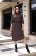 Трикотажна жіноча сукня вільного крою Fashion 50/52 шоколадний - зображення 1