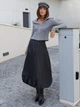 Костюм женский демисезонный кофта и юбка-баллон с высокой посадкой Seventeen L-XL Черный/Серый 208 - изображение 3