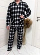 Мужская пижама с брюками в клетку с карманами Saimeiqi 2453-2k XL Серый - изображение 1
