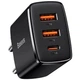 Сетевое зарядное устройство Baseus Compact Quick Charger 2USB + 1Type-C 30W CCXJ-E01 Black - изображение 1