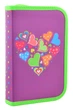 Пенал твердий одинарний із двома клапанами Hearts purple, 20.5*13*3.6 (531683) - зображення 1