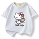 Футболка для дівчинки з принтом Hello Kitty, Білий з принтом, 130 см - зображення 1