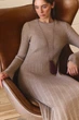 Сукня в'язана міді жіноча Dressa 70652 44-48 Бежева (2000406197746_D) - зображення 6