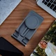 Быстрая беспроводная зарядка 15W Nillkin PowerHold mini алюминиевая подставка беспроводная зарядка для айфон самсунг Space Gray - изображение 15