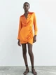Платье женское Zara 4437/251 XS Оранжевое (04437251615015) - изображение 3