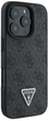 Etui Guess Hardcase Leather 4G Triangle Strass do Apple iPhone 16 Pro Black (GUHCP16LP4TDPK) - obraz 4