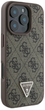 Панель Guess Hardcase Leather 4G Triangle Strass для Apple iPhone 16 Pro Brown (GUHCP16LP4TDPW) - зображення 4