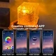 Ночник проектор КУБ с проекцией воды Настольная RGB лампа с эффектом водяной волны, с пультом и приложение LED светильник северного сияния Dynamic water Battery version STEEP Акрил - изображение 3