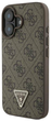 Панель Guess Hardcase Leather 4G Triangle Strass для Apple iPhone 16 Plus Brown (GUHCP16MP4TDPW) - зображення 2