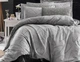 Турецька постільна білизна First Choice Cotton Satin Rovena Grey євро - зображення 1