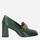 Loafersy damskie lakierowane VENEZIA D002NAGROBM011 38 24.5 cm Zielone (5906140446409) - obraz 1