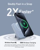 Магнитный павербанк Anker MagGo Qi2 10000 мАч с ультрабыстрой зарядкой MagSafe, смарт-дисплеем и подставкой Blue (A1654) - изображение 2