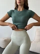 Спортивні жіночі легінси (лосини) Soft GO з ефектом візуальної корекції фігури Push Up Однотонні Дихаючі XS-S Молочний айворі (5101S) - зображення 3