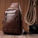 Удобная слинг сумка для женщин из экокожи Vintage 22747 коричневая - изображение 9