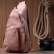Жіноча сумка з акцентом на текстильну лямку з гладкої екошкіри Vintage 22772 рожева - зображення 9