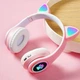 Блютуз навушники з вушками бездротові bluetooth рожеві дитячі навушники з підсвічуванням - зображення 4