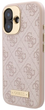 Панель Guess Hardcase 4G Logo Plate MagSafe для Apple iPhone 16 Pink (GUHMP16SU4GPRP) - зображення 2