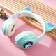 Блютуз наушники с ушками беспроводные bluetooth бирюзовые детские наушники с подсветкой - изображение 4