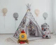 Вигвам палатка Космос с ковриком и подушками + корзина для игрушек, детская палатка комплект для дома и сада - изображение 7