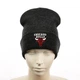 Молодежная шапка бини с вышивкой Чикаго Буллз (Chicago Bulls) (One-size) Темно-серый - изображение 1