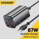 Комплект: Зарядний пристрій Швидка зарядка Essager GaN 67W PD3.0 QC4.0 +Кабель 100W +3 Перехідника - зображення 2
