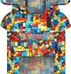 Дождевик-накидка с капюшоном для собак WAUDOG Clothes, рисунок "Блоки", L, А 48-52 см, B 60-70 см, С 42-52 см (358-4056) - изображение 3