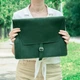 Кожаная папка для руководителя, кожаная папка с именем, папка из кожи с гравировкой, Green, Malina Leather - изображение 3