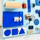 Бизиборд для детей 50х40см, 25 элементов, Голубой с синим (Развивающая доска из натурального дерева) - изображение 5
