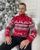 Чоловічий новорічний светр з оленями "New Deer" Червоний, під шию, розмір 3XL - зображення 4