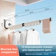 Настінна вішалка-сушарка для одягу на вакуумній присосці розкладна 92 см Білий - зображення 2